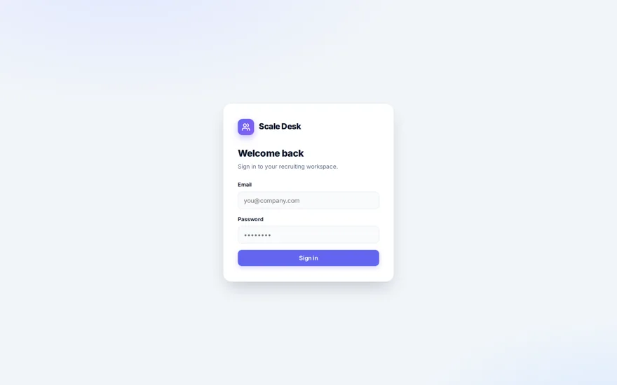 Scale Desk, the recruiting platform built for RR Software
